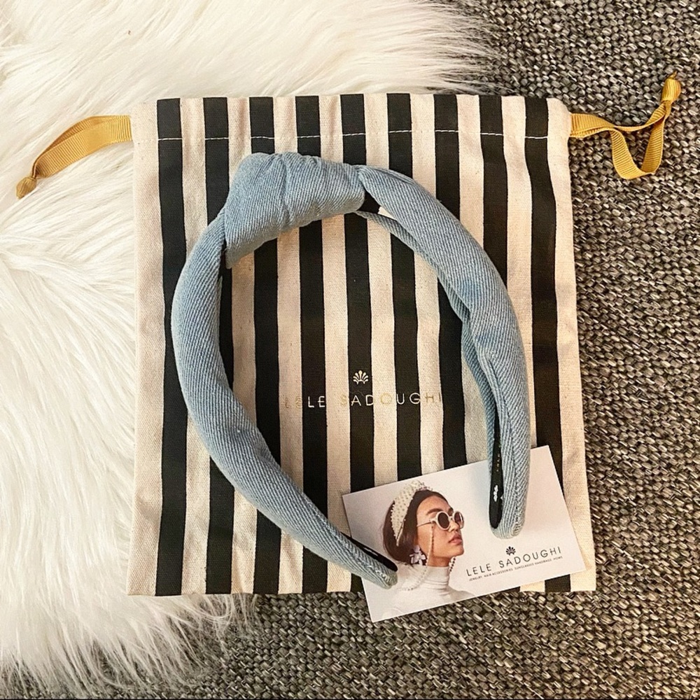 NWOT*Lele Sadoughi Light Denim Knotted Headband